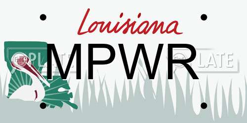 MPWR Louisiana License Plate