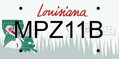 MPZ11B Louisiana License Plate