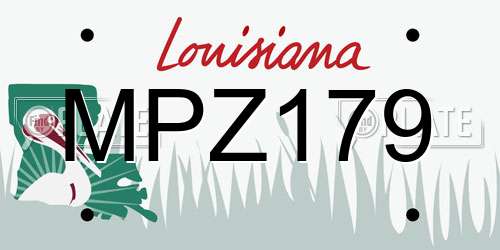 MPZ179 Louisiana License Plate