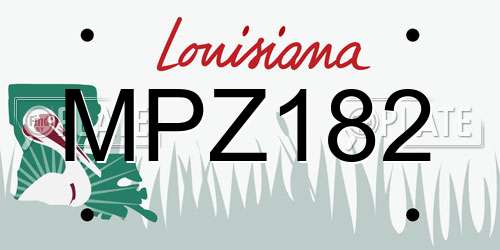 MPZ182 Louisiana License Plate