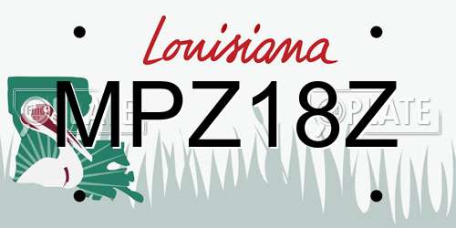 MPZ18Z Louisiana License Plate