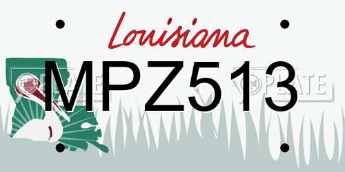 MPZ513 Louisiana License Plate