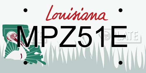 MPZ51E Louisiana License Plate