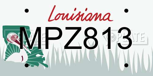 MPZ813 Louisiana License Plate