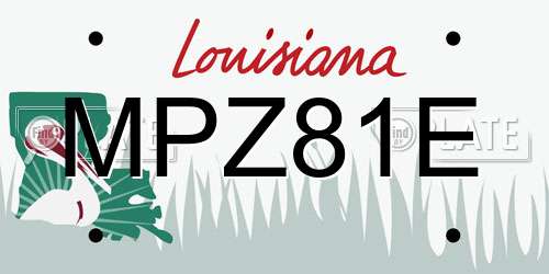 MPZ81E Louisiana License Plate