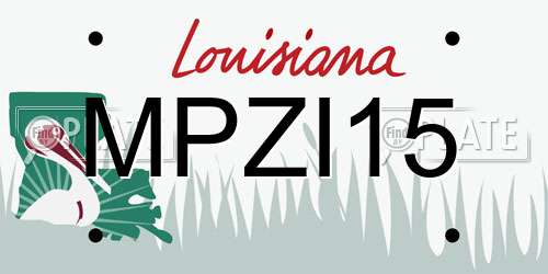 MPZI15 Louisiana License Plate