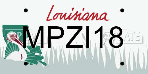 MPZI18 Louisiana License Plate