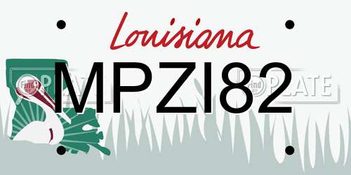 MPZI82 Louisiana License Plate