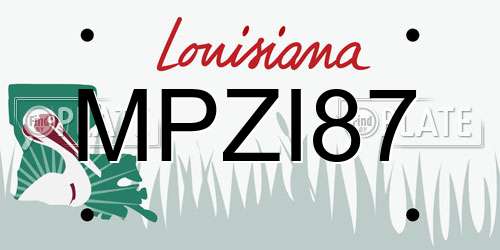 MPZI87 Louisiana License Plate