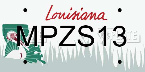 MPZS13 Louisiana License Plate