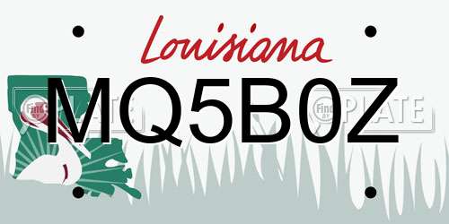 MQ5B0Z Louisiana License Plate
