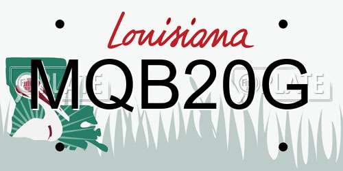 MQB20G Louisiana License Plate