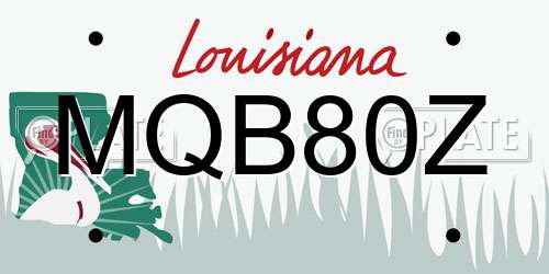 MQB80Z Louisiana License Plate