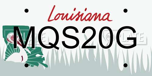 MQS20G Louisiana License Plate