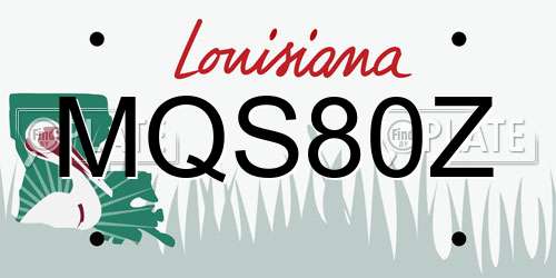 MQS80Z Louisiana License Plate
