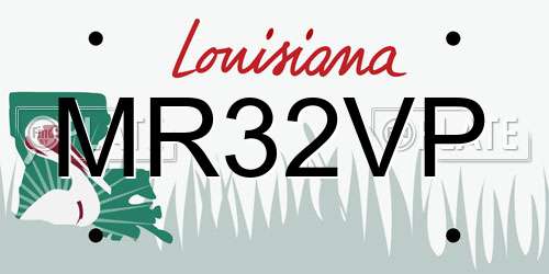 MR32VP Louisiana License Plate
