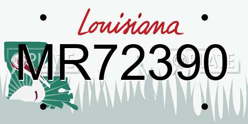 MR72390 Louisiana License Plate