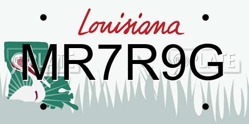 MR7R9G Louisiana License Plate