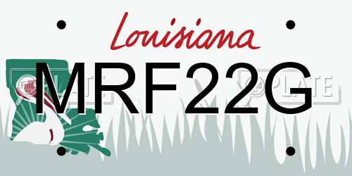 MRF22G Louisiana License Plate