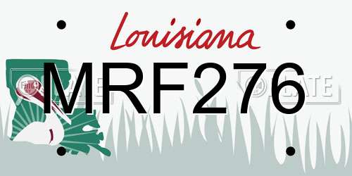 MRF276 Louisiana License Plate