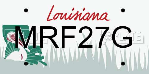 MRF27G Louisiana License Plate