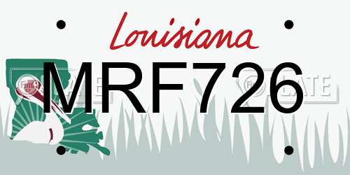 MRF726 Louisiana License Plate