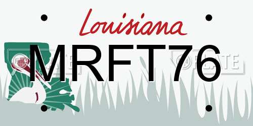 MRFT76 Louisiana License Plate