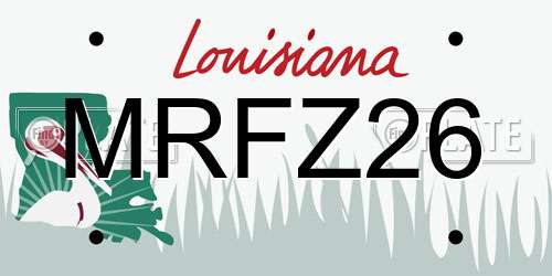 MRFZ26 Louisiana License Plate