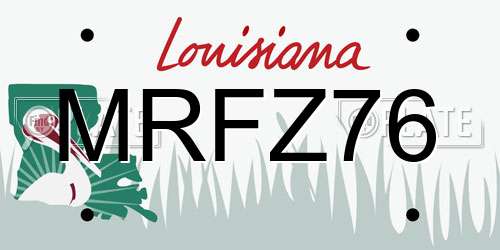 MRFZ76 Louisiana License Plate
