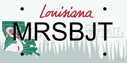 MRSBJT Louisiana License Plate