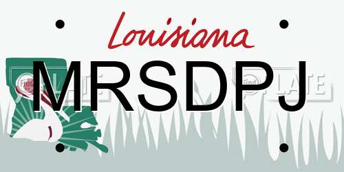 MRSDPJ Louisiana License Plate