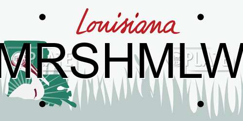 MRSHMLW Louisiana License Plate
