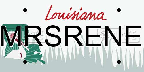 MRSRENE Louisiana License Plate