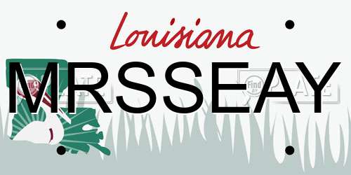 MRSSEAY Louisiana License Plate