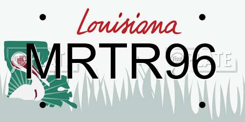 MRTR96 Louisiana License Plate