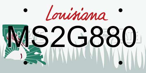 MS2G880 Louisiana License Plate