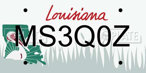 MS3Q0Z Louisiana License Plate