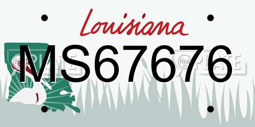 MS67676 Louisiana License Plate