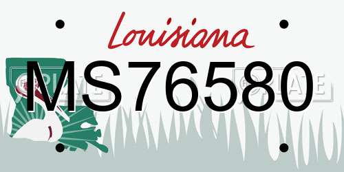 MS76580 Louisiana License Plate