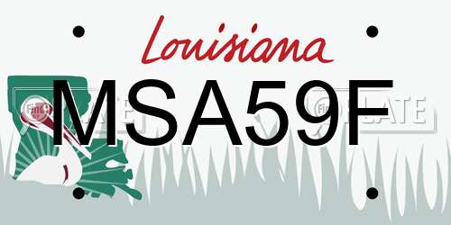 MSA59F Louisiana License Plate