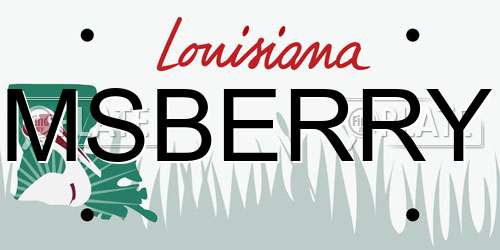 MSBERRY Louisiana License Plate