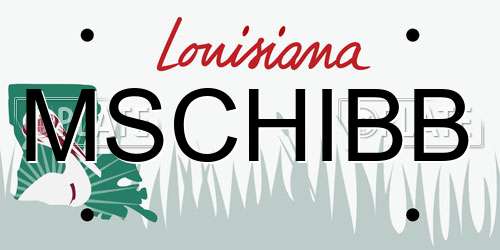 MSCHIBB Louisiana License Plate