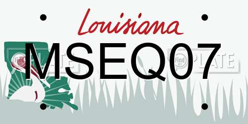 MSEQ07 Louisiana License Plate