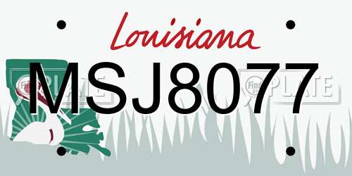 MSJ8077 Louisiana License Plate