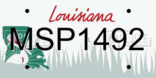 MSP1492 Louisiana License Plate