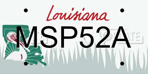 MSP52A Louisiana License Plate