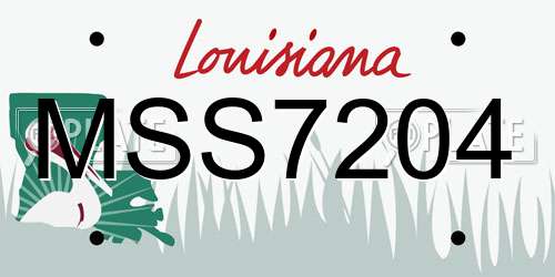MSS7204 Louisiana License Plate