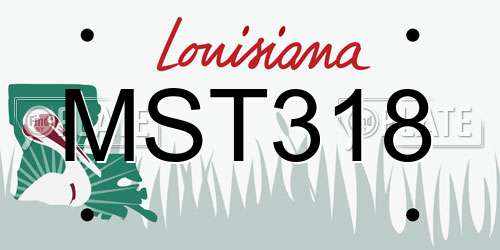 MST318 Louisiana License Plate