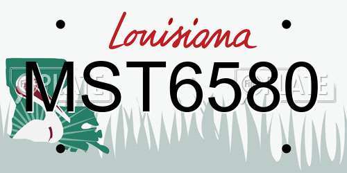 MST6580 Louisiana License Plate