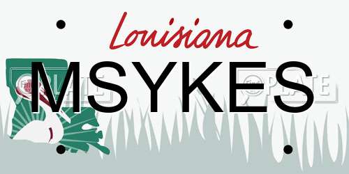 MSYKES Louisiana License Plate